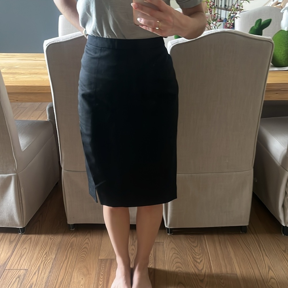 Garnet Hill Blue Pencil Skirt Knee-Length Workwear - Picture 2 of 8